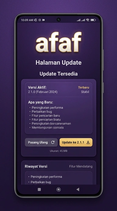 Riwayat Versi afaf untuk Android Indonesia