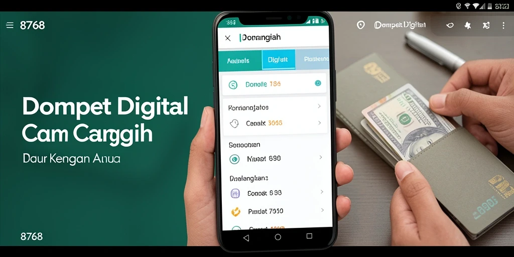 Antarmuka aplikasi Dompet Digital 8768 yang modern dan fungsional.