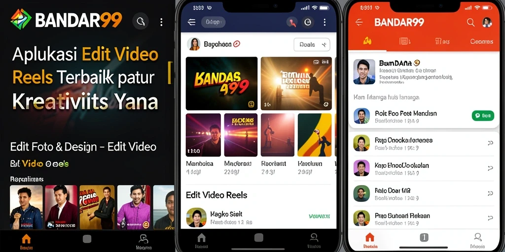 Antarmuka aplikasi BANDAR99 untuk editing video Reels yang menarik.