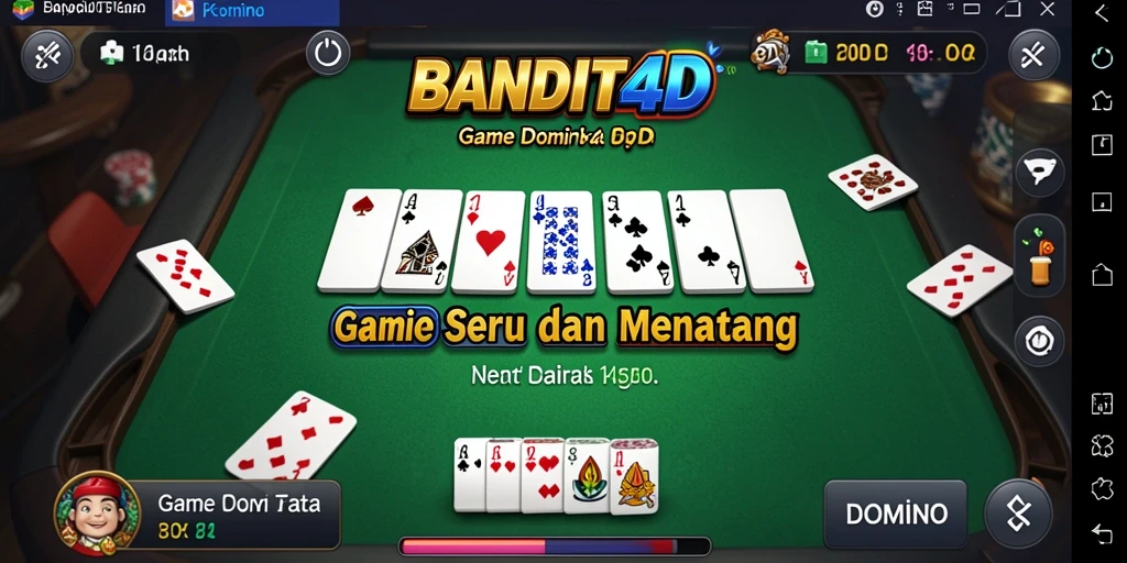 Tampilan antarmuka menarik dari permainan BANDIT4D Domino.