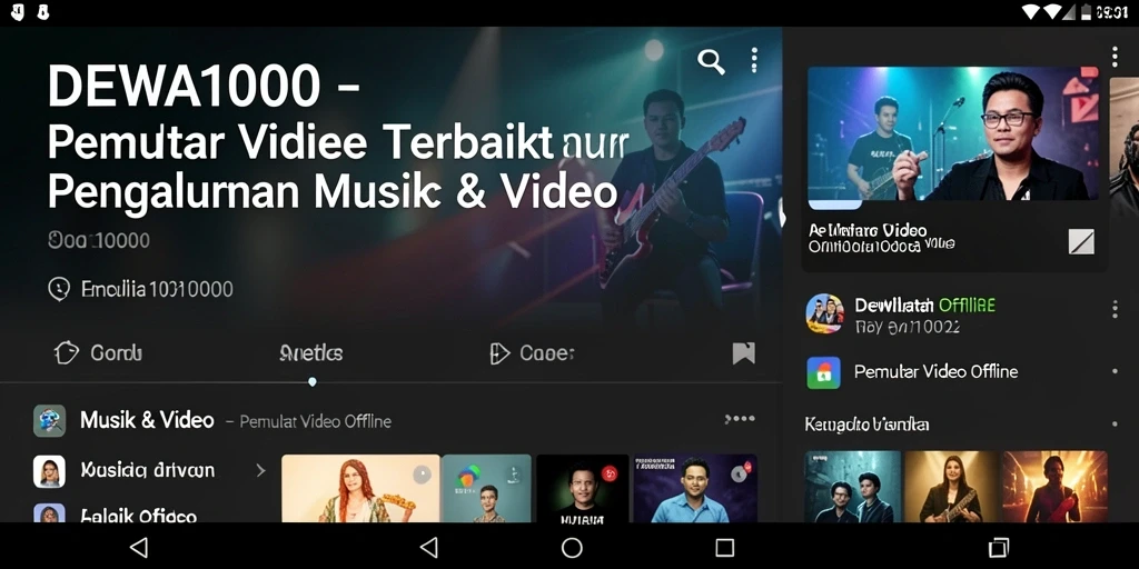 Antarmuka DEWA1000 dengan fungsi Pemutar Video Offline yang sederhana dan efisien.