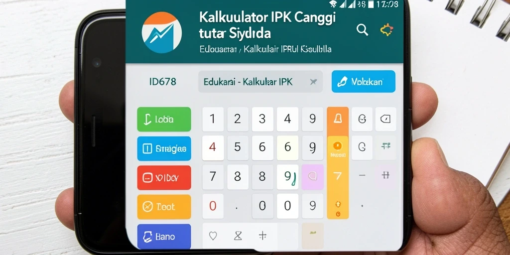 Antarmuka pengguna ID678 dengan fitur Kalkulator IPK yang intuitif.