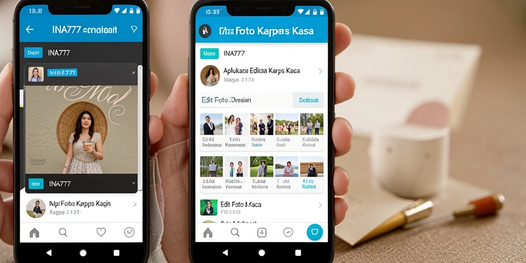 Antarmuka intuitif dan fitur edit foto yang lengkap pada INA777.