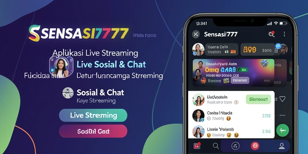 Tampilan antarmuka aplikasi Live Streaming SENSASI777 yang menarik dan interaktif.