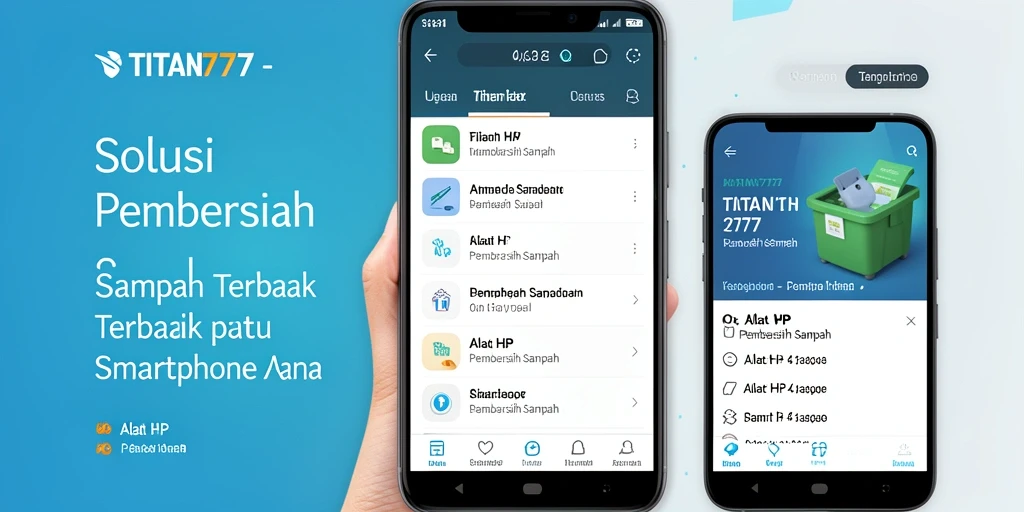 Tampilan antarmuka pengguna aplikasi Pembersih Sampah TITAN777 yang intuitif.